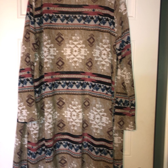 NWOT Sew In Love boutique brand multi color Aztec printlong duster cardi 3x plus - Picture 2 of 4